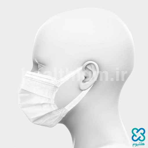ماسک سه لایه جراحی با کش پهن سفید